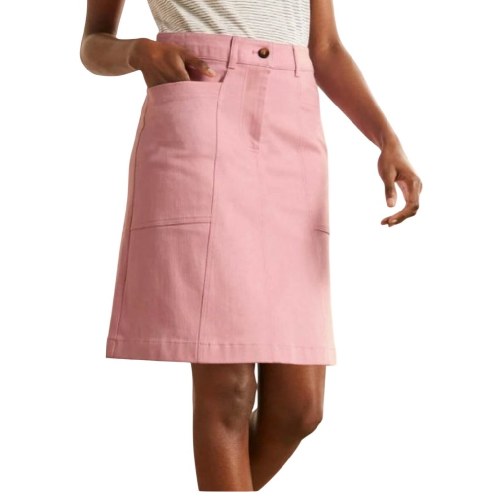 Boden Pink Cotton Utility Mini Skirt Womens US 8 UK 12
